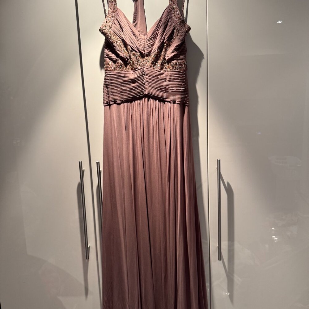 BCBG Mauve Embellished Floor-Length Gown – Size Medium